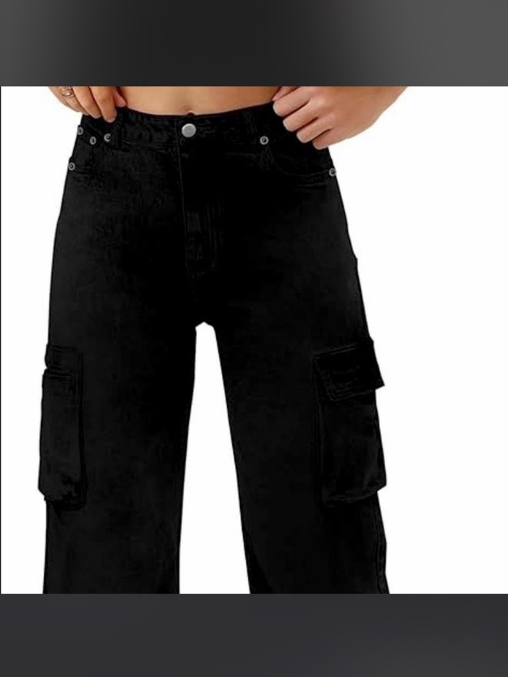 Aeropostale Black Relaxed Cargo Jeans for Men
